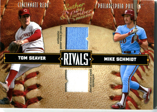 Tom Seaver & Mike Schmidt 2004 Donruss Dual Relic Game-Worn Jersey Card #6/250