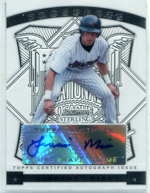 Jiovanni Mier 2009 Bowman Sterling Autographed Card