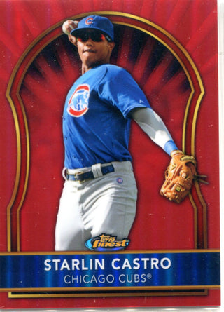 Starlin Castro 2011 Topps Finest Unsigned Red Card #5/25