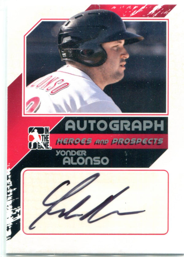 Yonder Alonso Autographed In The Game Card