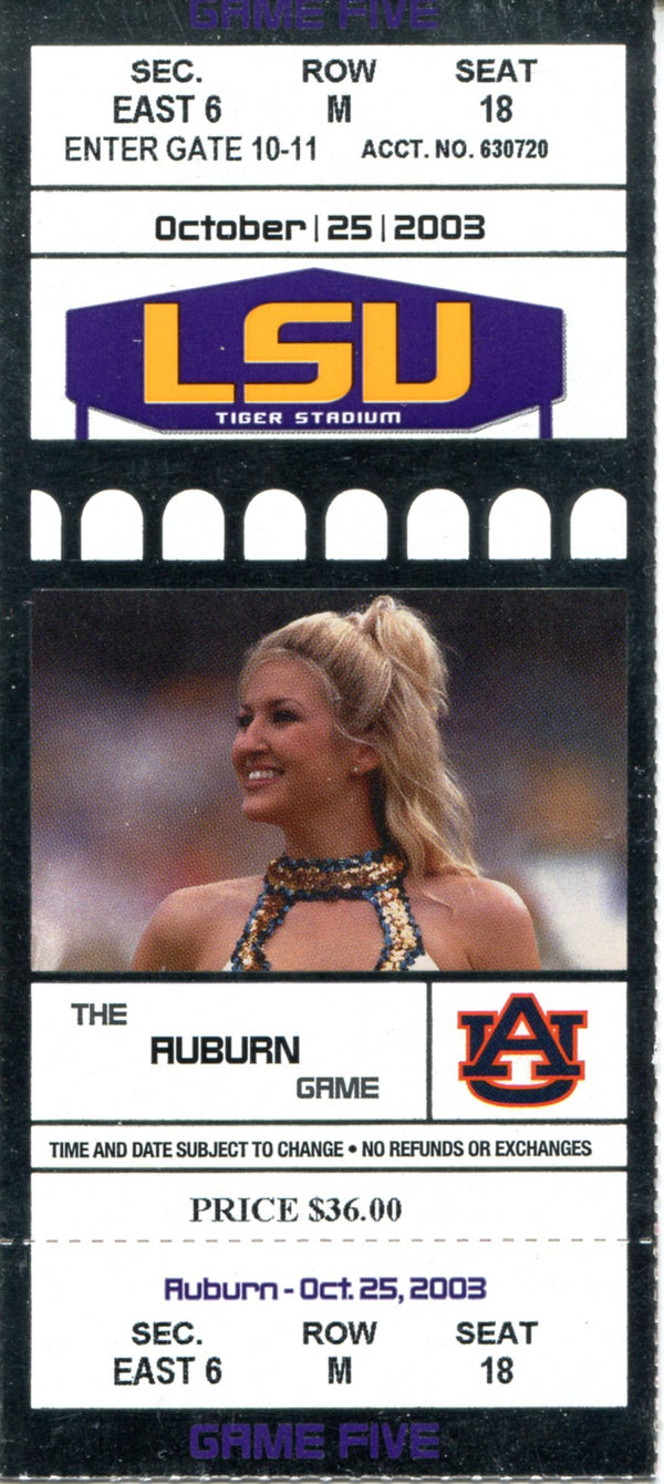 LSU Ticket Stub October 25th, 2013