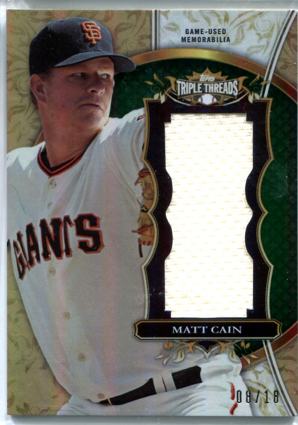 Matt Cain 2013 Topps Triple Threads Game-Used Memorabilia Card #8/18
