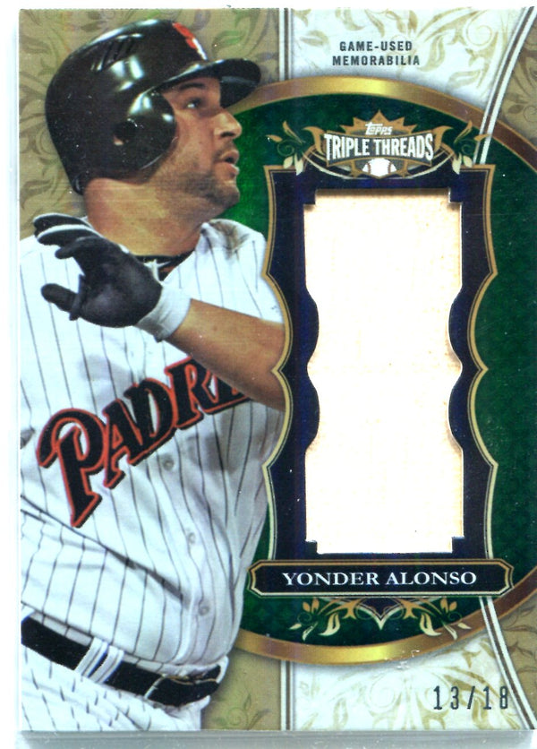 Yonder Alonso 2013 Topps Triple Threads Game-Used Bat Card #13/18