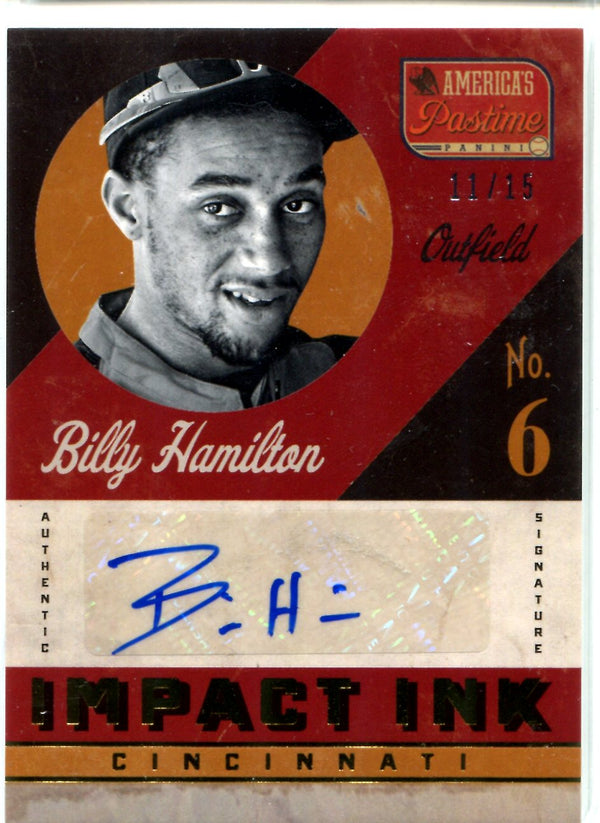 Billy Hamilton 2013 Panini America's Pastime Autographed Card #11/15