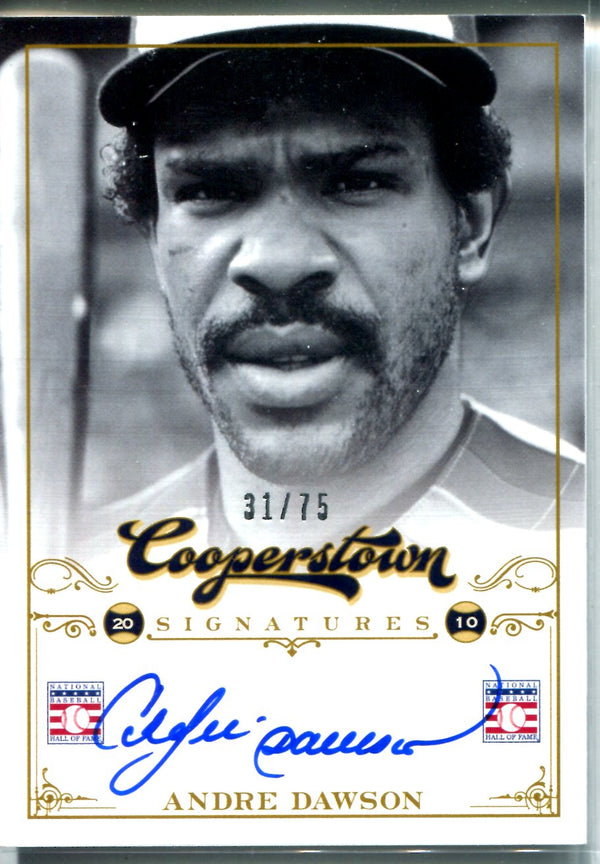 Andre Dawson 2012 Panini Cooperstown Autographed Card #31/75