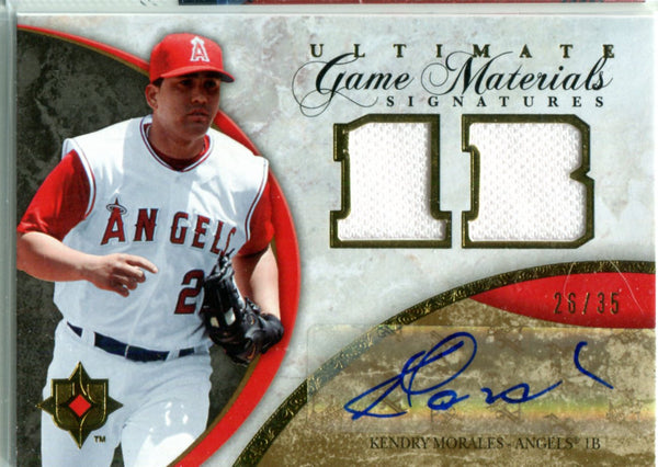 Kendry Morales 2006 Upper Deck Game Used Jersey Autographed Card 26 35