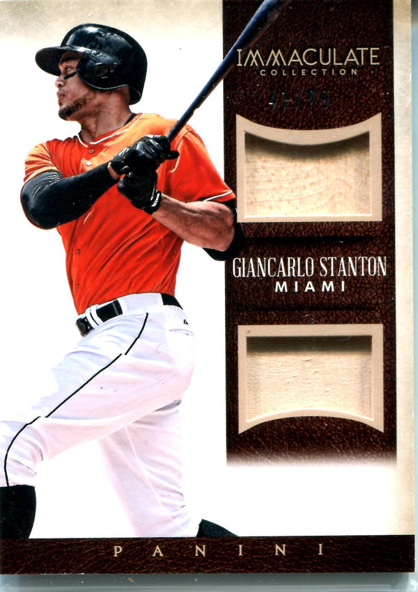 Giancarlo Stanton 2014 Panini Immaculate Collection Dual Relic Card #41/99