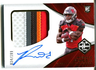 Ronald Jones II 2018 Panini Limited Relic/Autographed Rookie Card #34/199