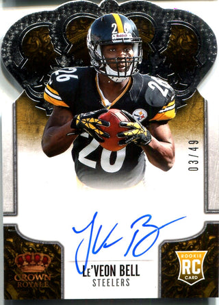 Le'veon Bell 2013 Panini Crown Royale Autographed Rookie Card #3/49