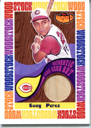 Tony Perez 2001 Topps Woodstock Memorabilia Player-Used Bat Card