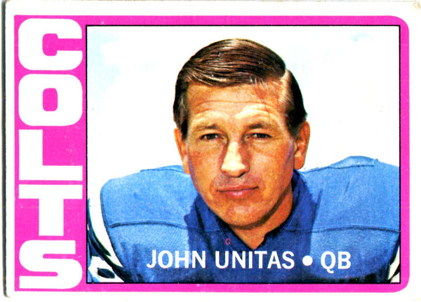 John Unitas 1972 Topps Unsigned Card