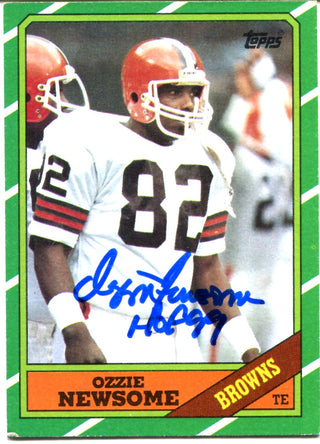 Ozzie Newsome 1986 Topps Autographed Card
