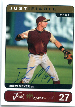 Drew Meyer 2002 Just Minors Autographed Card #40/400