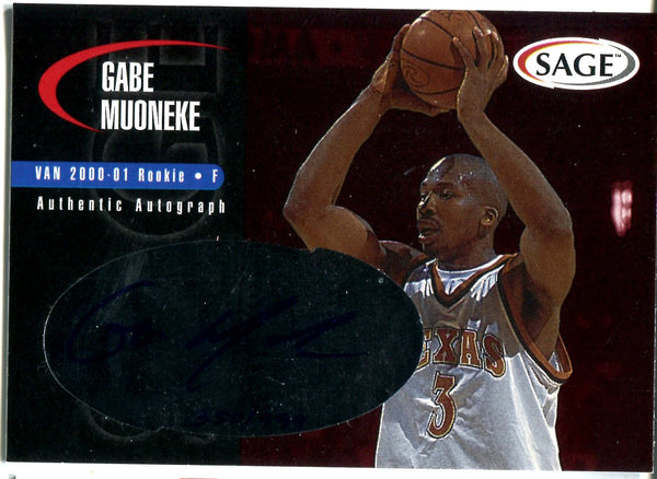 Gabe Muoneke 2000 Sage Autographed Card