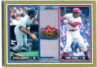 Steve Garvey & Tony Perez 2002 Fleer Dual Relic Patch Card