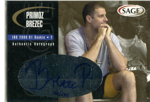 Primoz Brezec 2000 SAGE Autographed Card #46/200