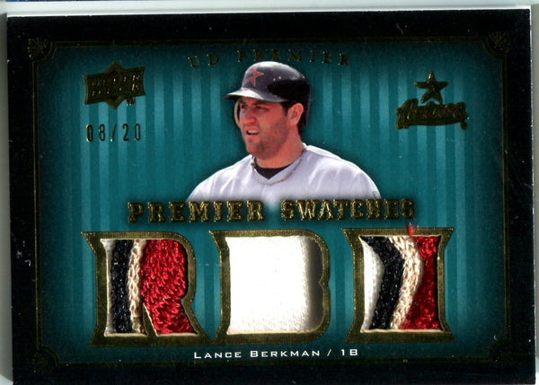 Lance Berkman 2008 Upper Deck Triple Patch Card #8/20