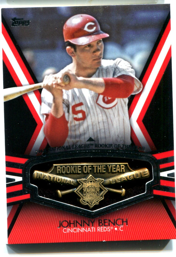 Johnny Bench 2013 Topps Commemorative Rookie Of The Year Trophy Card