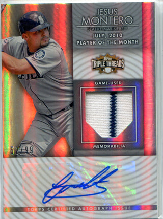 Jesus Montero 2012 Topps Triple Threads Game-Used Memorabilia/Autographed Card #52/99