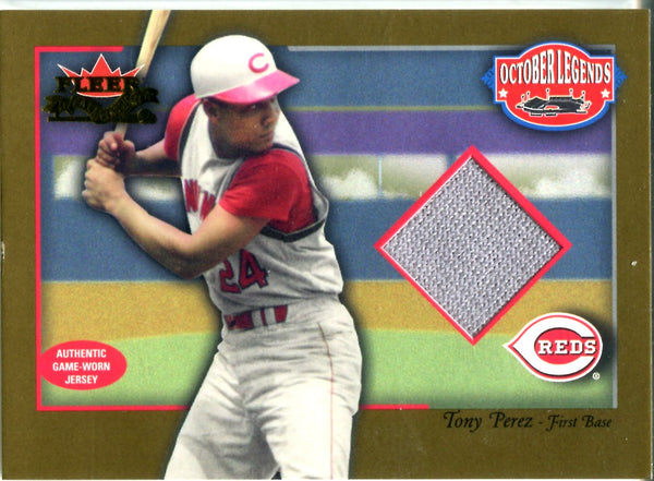 Tony Perez 2002 Fleer Fall Classic Game-Worn Jersey Card #61/100