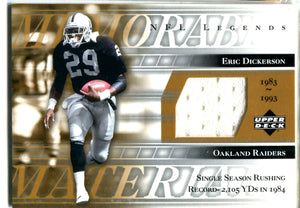 Eric Dickerson 2001 Upper Deck Game-Used Jersey Card