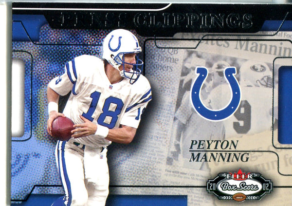 Peyton Manning 2002 Fleer Box Score Card