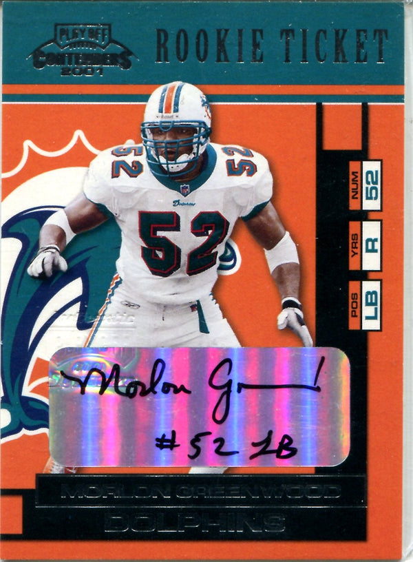 Morlon Greenwood 2001 Playoff Contenders Rookie Ticket Autographed Card