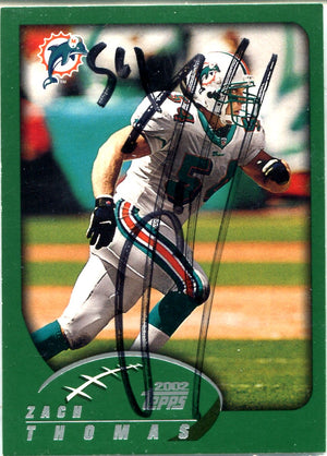 Zach Thomas 2002 Topps Autographed Card