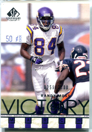 Randy Moss 2002 Upper Deck SP Legendary Cuts Victory Card #259/2500