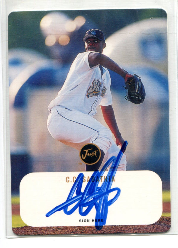 C.C. Sabathia 2000 Just Memorabilia Autographed Card #138/200