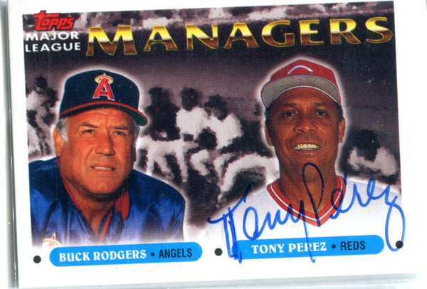 Tony Perez & Buck Rogers 1993 Topps Tony Perez Autographed Card