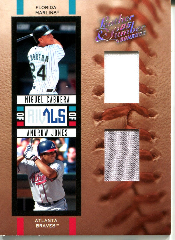 Miguel Cabrera & Andruw Jones 2005 Donruss Dual Relic Card #226/250
