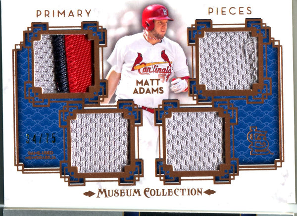 Matt Adams 2014 Topps Museum Collection Game-Used Quad Patch Card #34/75