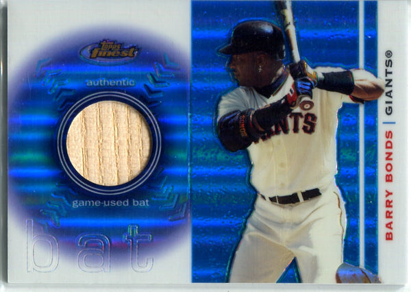 Barry Bonds 2003 Topps Finest Game-Used Bat Card