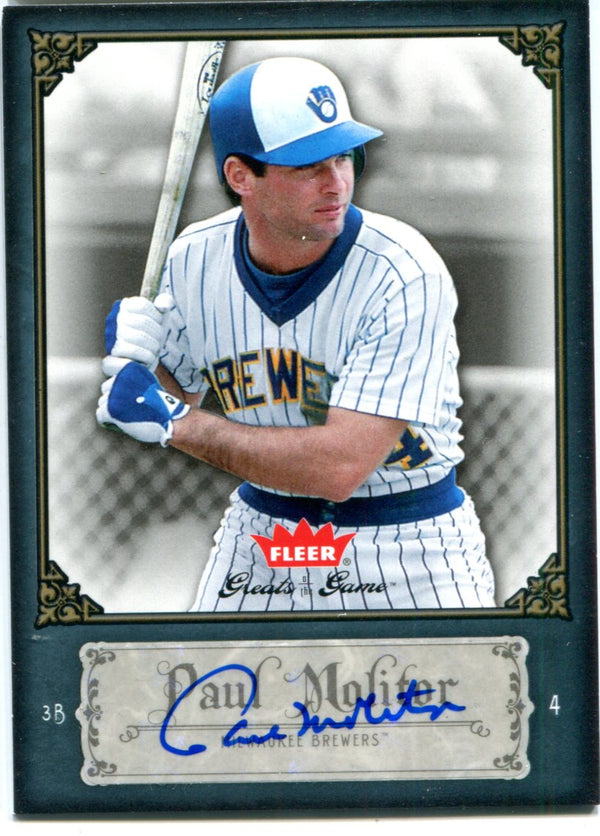 Paul Molitor 2006 Leaf Fleer Greats Of The Game Autographed Card