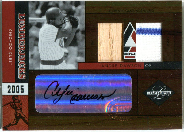 Andre Dawson 2005 Donruss Double Relic/Autographed Card #67/100