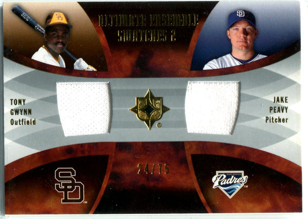Tony Gwynn & Jake Peavy 2007 Upper Deck Dual Patch Card #24/75