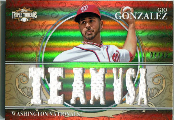 Gio Gonzalez 2013 Topps Triple Threads Game-Used Memorabilia Card #4/36