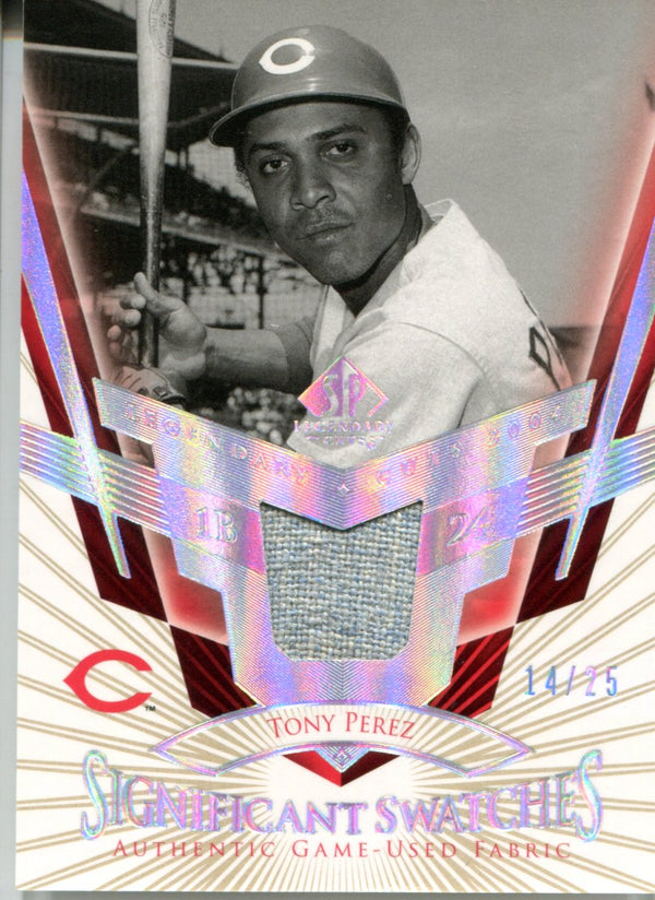 Tony Perez 2004 Upper Deck Significant Series Patch Card #14/25