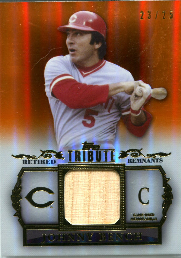 Johnny Bench 2013 Topps Tribute Game-Used Bat Card #23/25