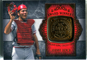 Johnny Bench 2012 Topps Commemorative Ring Card