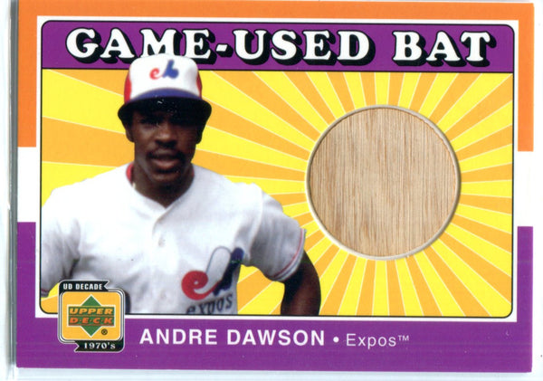 Andre Dawson 2001 Upper Deck Game-Used Bat Card