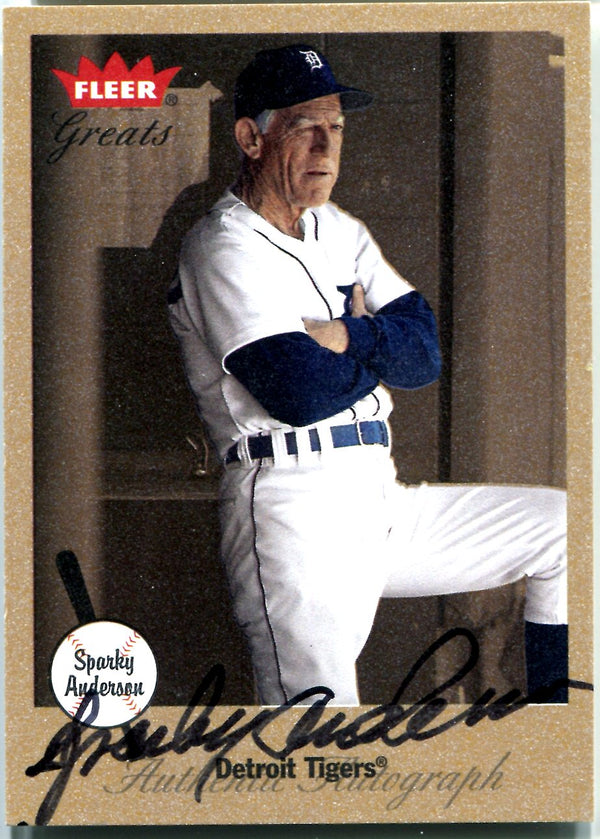 Sparky Anderson 2002 Fleer Greats Autographed Card
