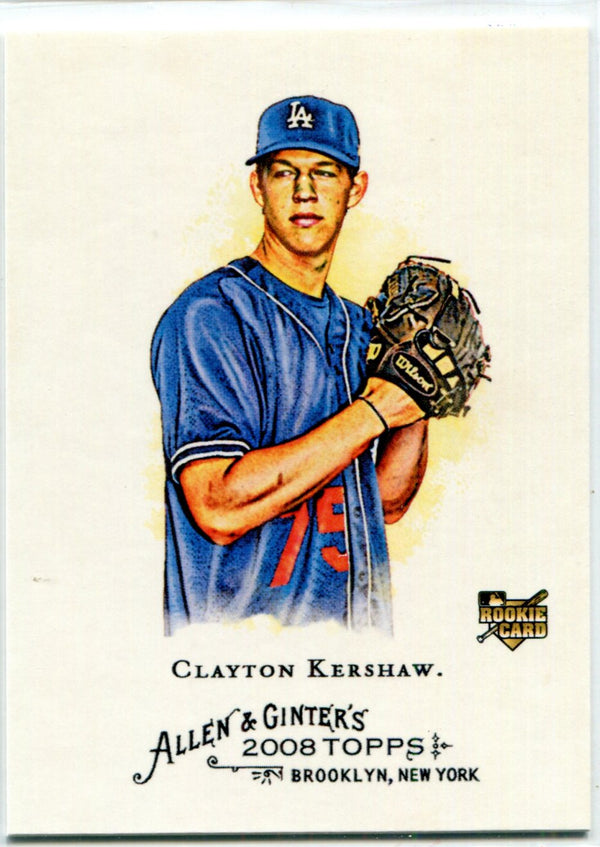 Clayton Kershaw 2008 Topps Allen & Ginter's Rookie Card