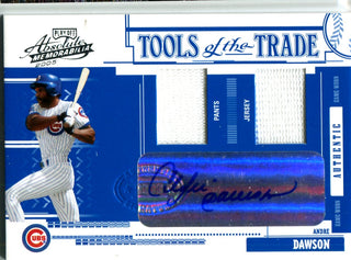 Andre Dawson 2005 Donruss Tools Of The Trade Dual Relic/Autographed Card #12/25