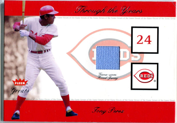 Tony Perez 2002 Fleer Game-Worn Jersey Card