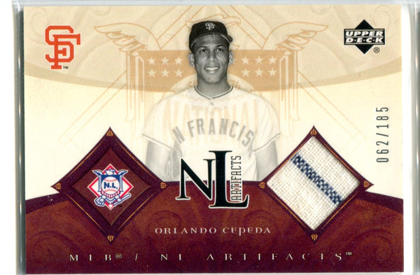 Orlando Cepeda 2005 Upper Deck Game-Used Jersey Card #62/185