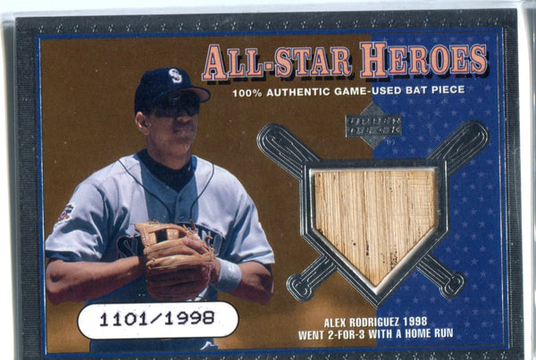 Alex Rodriguez 2001 Upper Deck Game-Used Bat Card #1101/1998