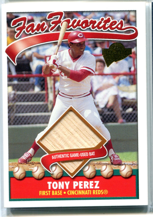 Tony Perez 2004 Topps All-Time Fan Favorites Game-Used Bat Card