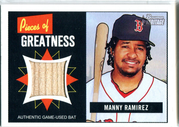 Manny Ramirez 2005 Bowman Heritage Game-Used Bat Card